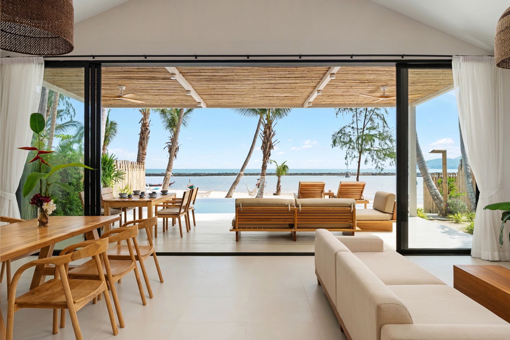 Luxury living room and dining area