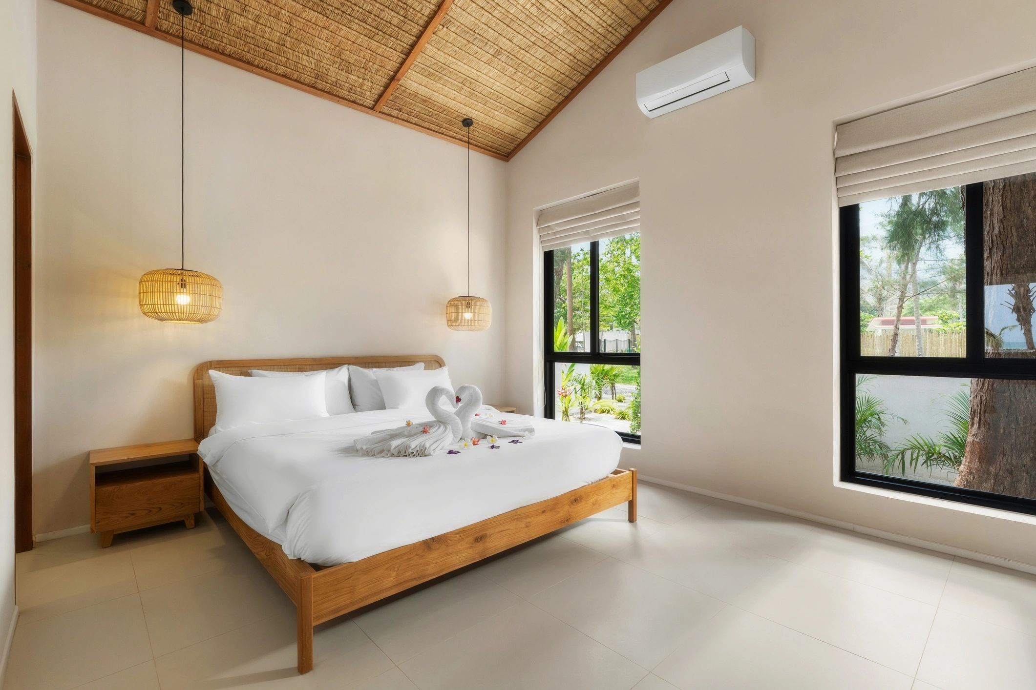Modern rental bedroom interior